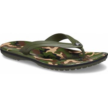 Crocs Crocband™ Printed Women's Flip Flops Green | Australia 0181NWYB